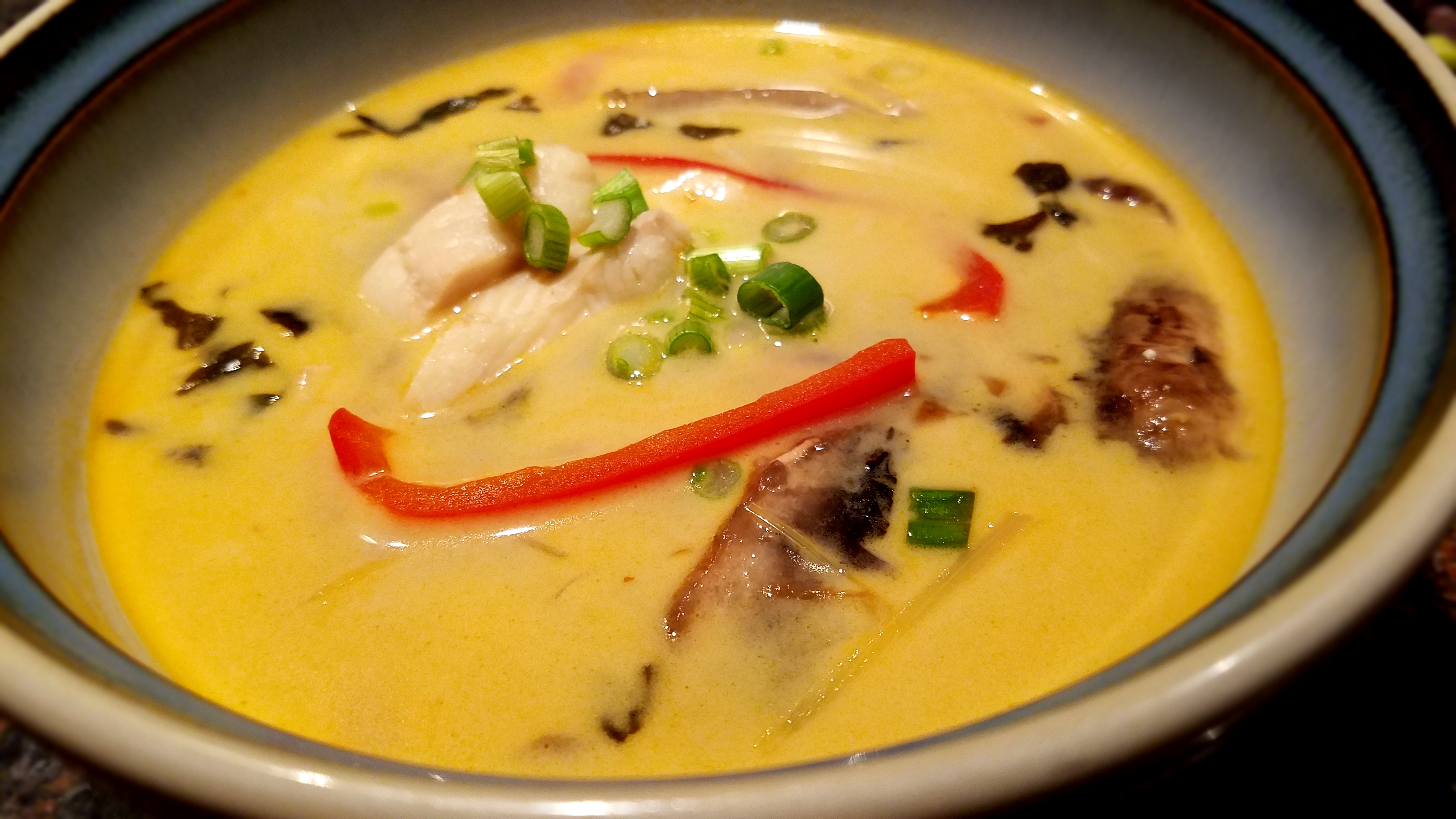 Tom Kha Pla – Thai Coconut Milk Soup With Fish (Red Chili Version)