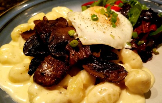 Gnocchi in Nutmeg Al Fredo with Mushrooms