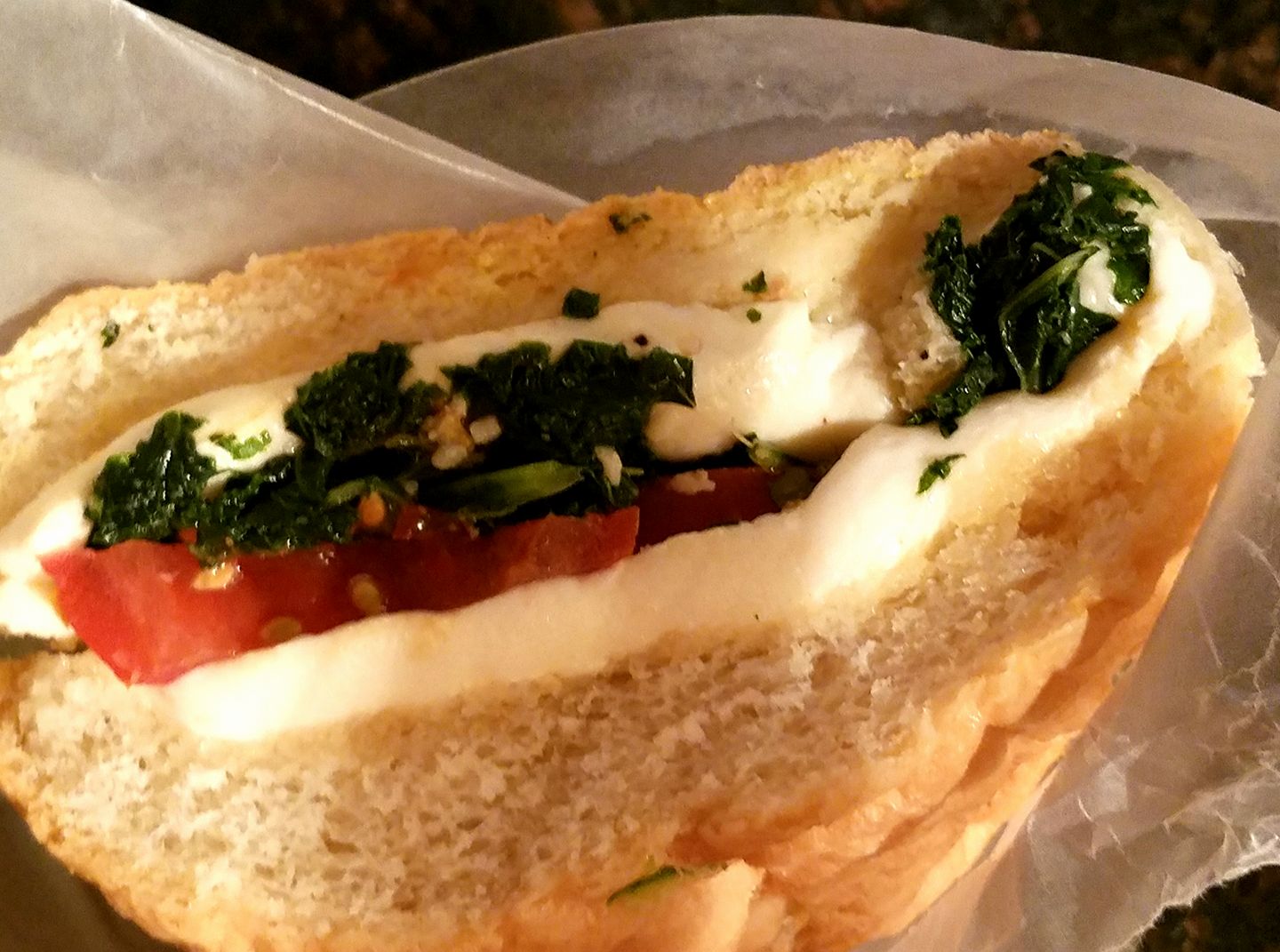 The MKT – Mozzarella, Kale & Tomato Sandwich